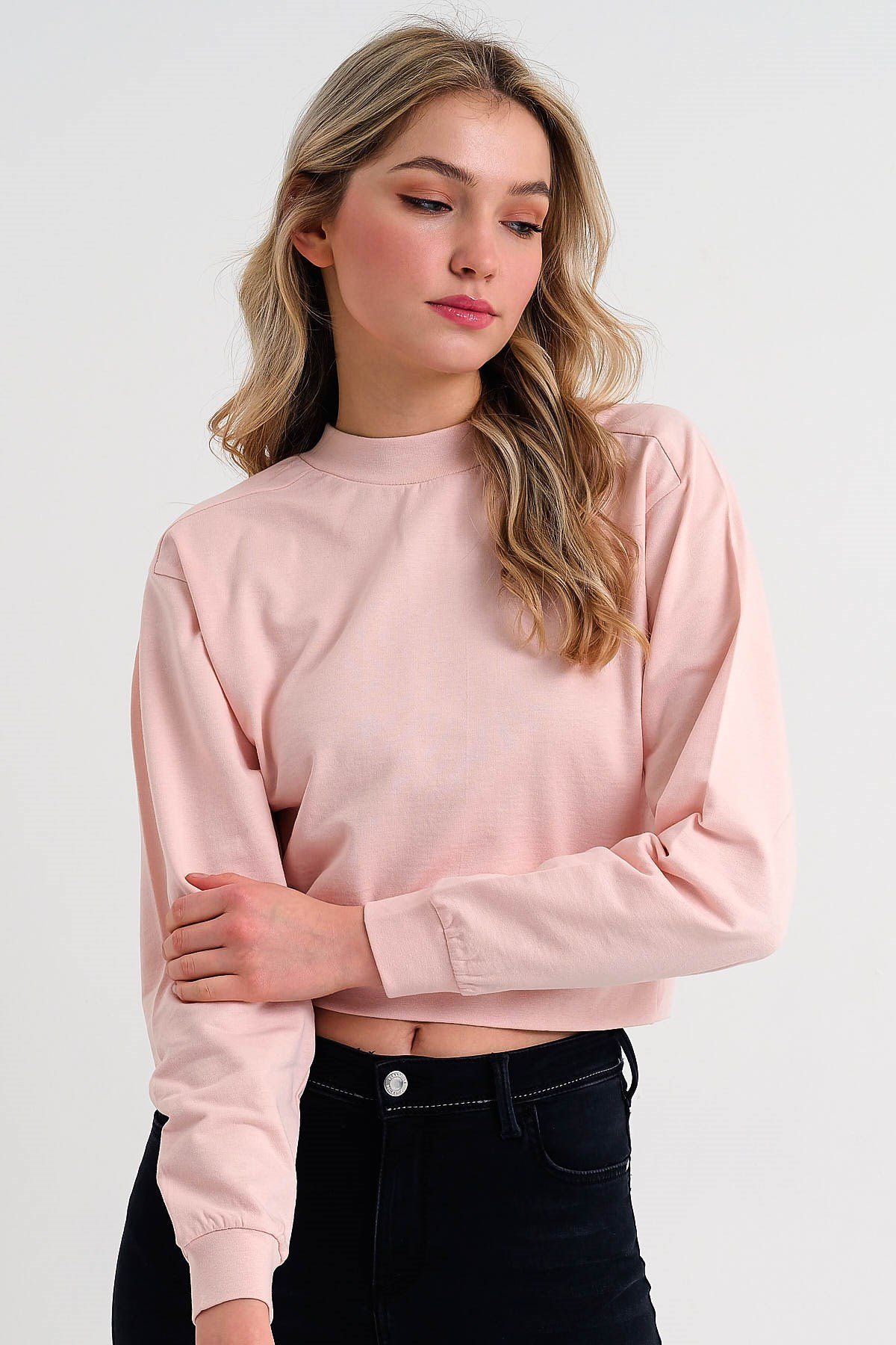 Pudra Kadın Crop Sweatshirt