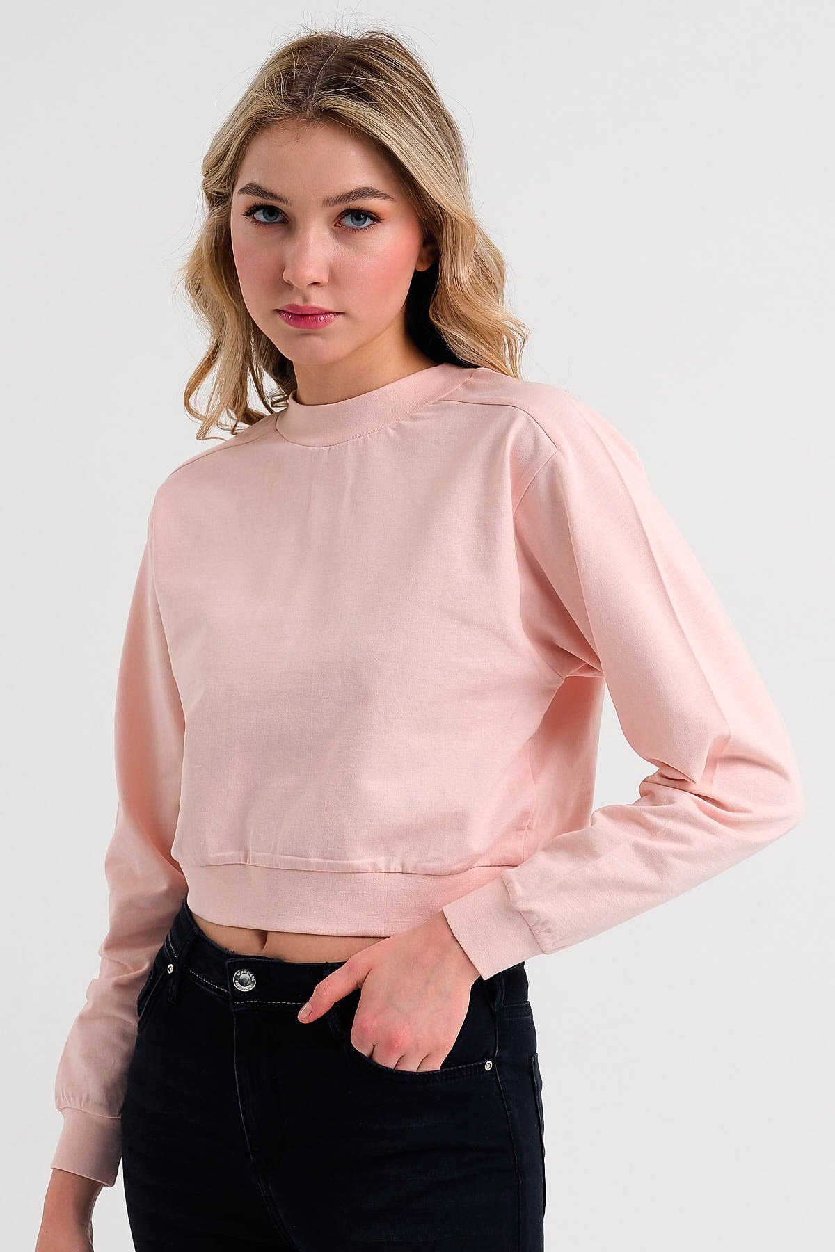 Pudra Kadın Crop Sweatshirt