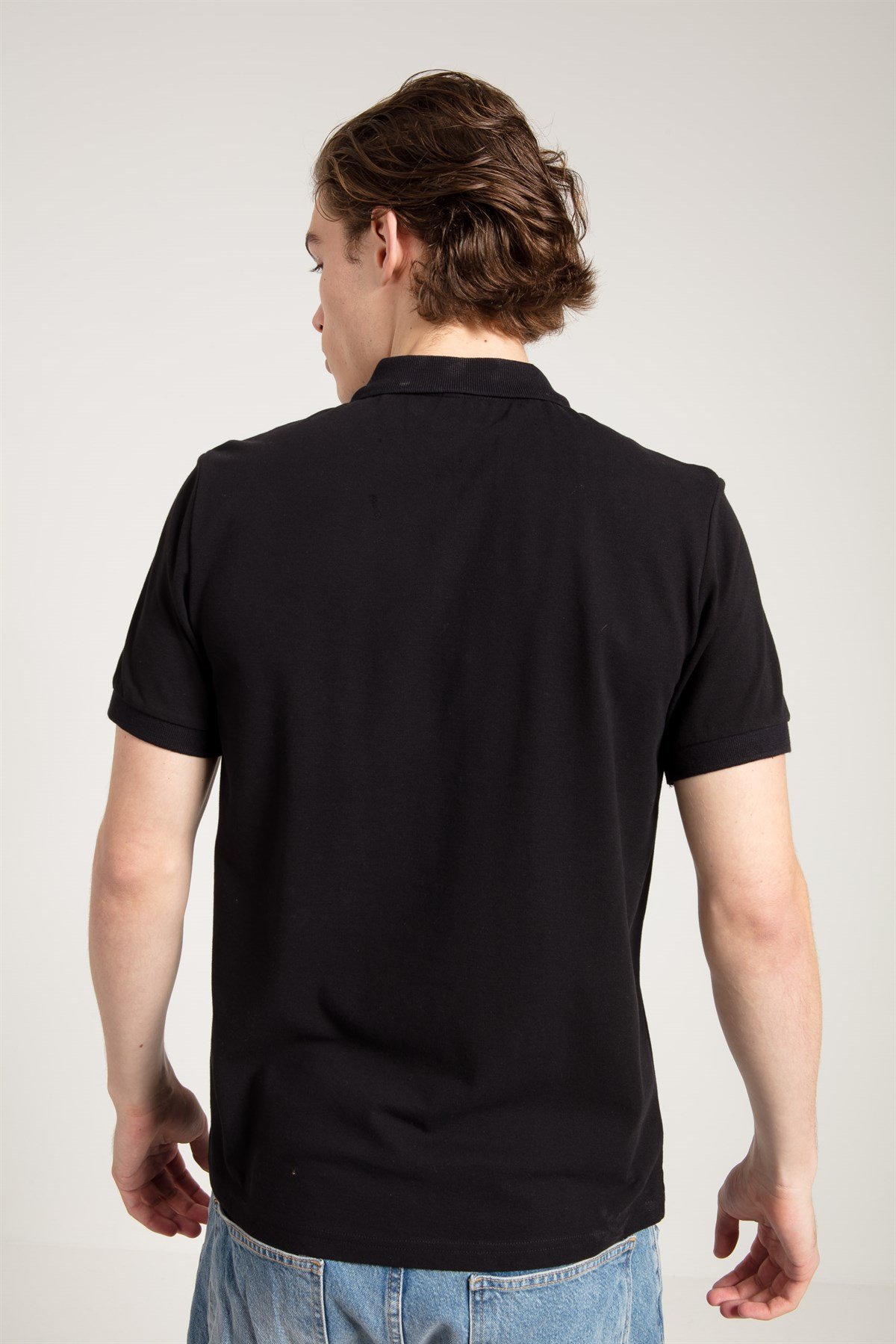 Polo Collared T-shirt in Black
