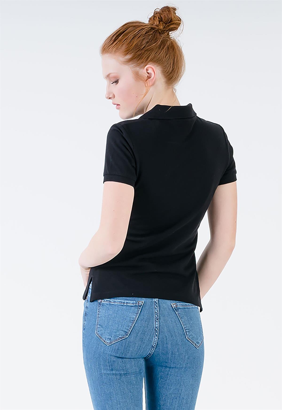 Classic Slim Fit Polo T-shirt in Black