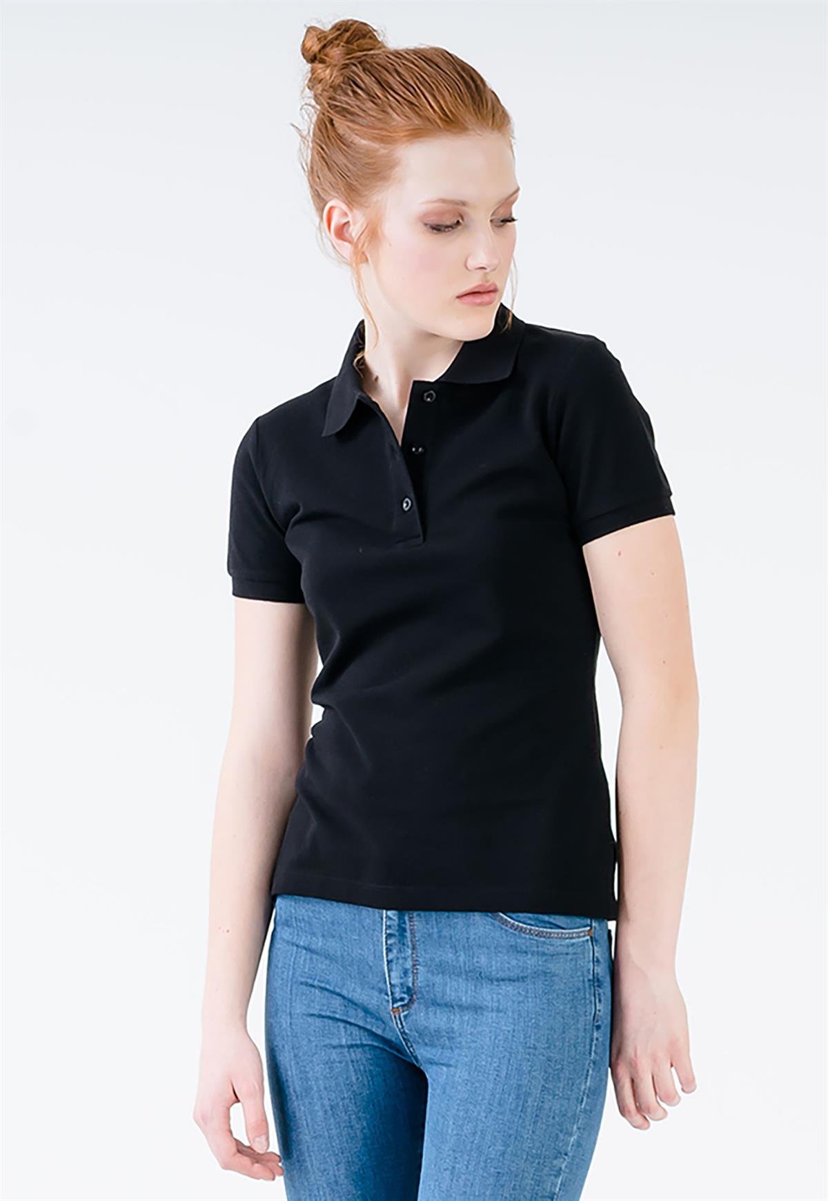 Classic Slim Fit Polo T-shirt in Black