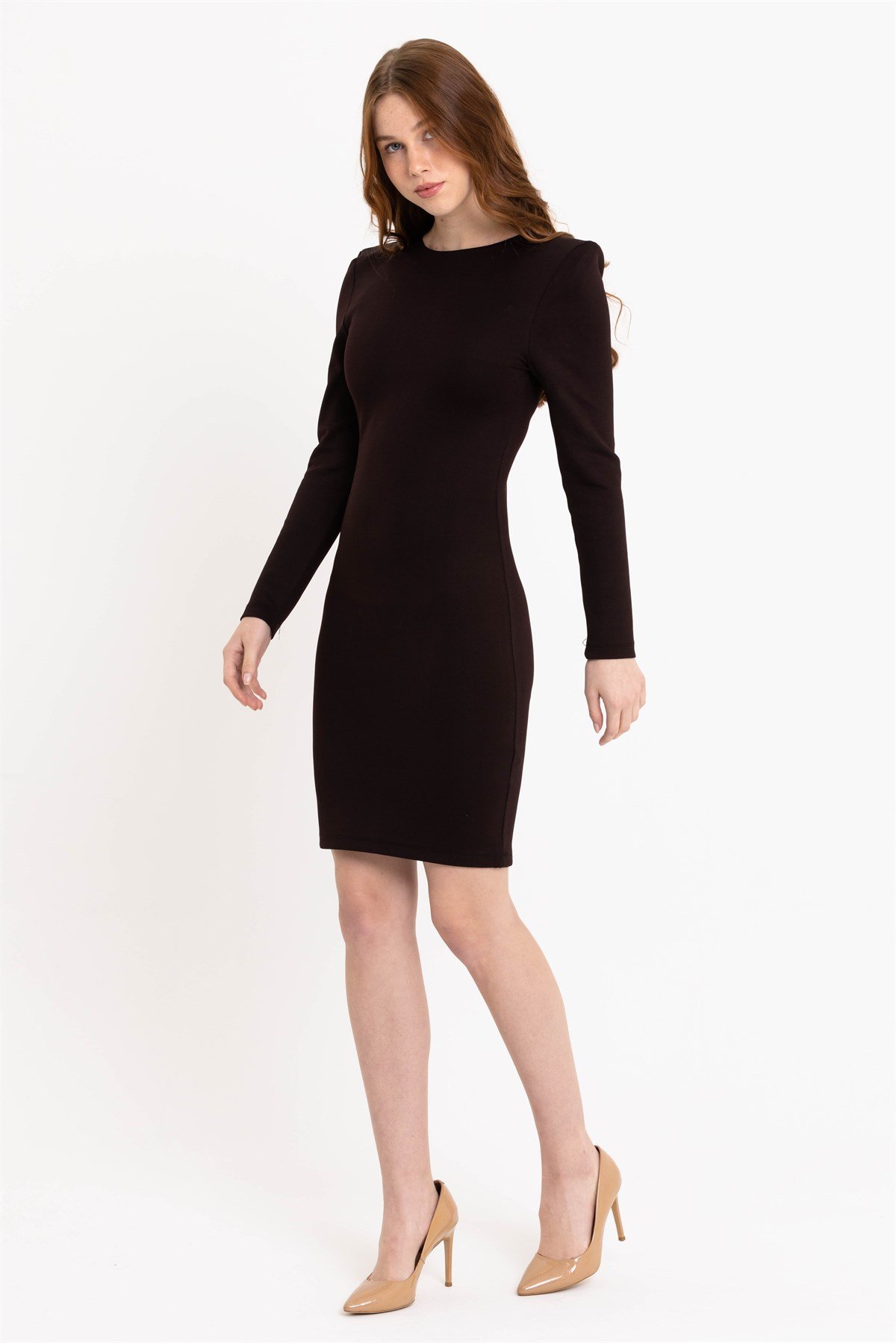 Siyah Vatkalı Bodycon Mini Elbise
