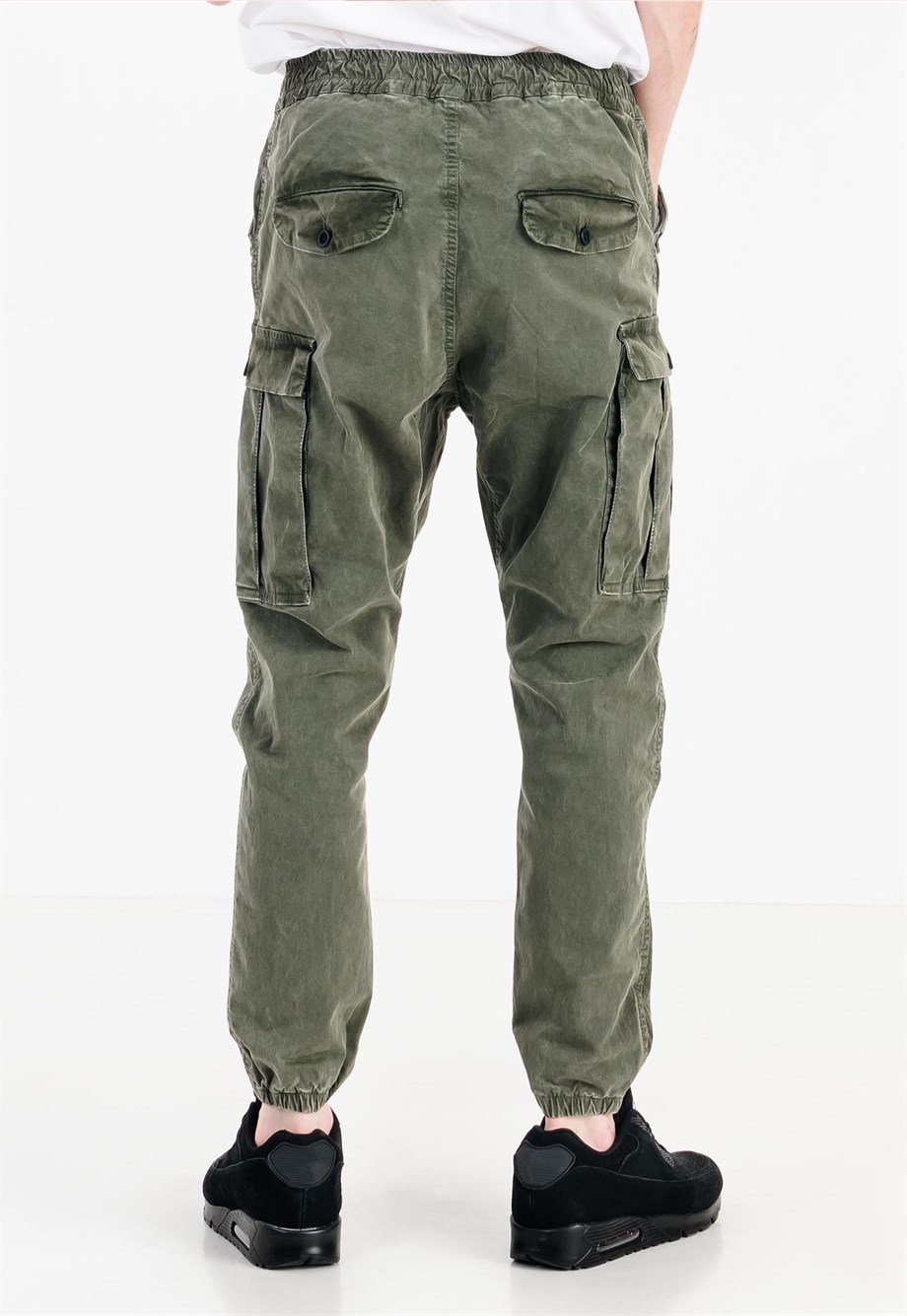 Slim Fit Haki Erkek Kargo Pantolon