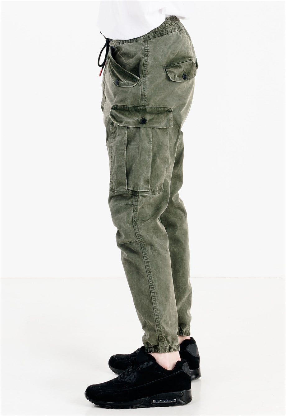 Slim Fit Haki Erkek Kargo Pantolon