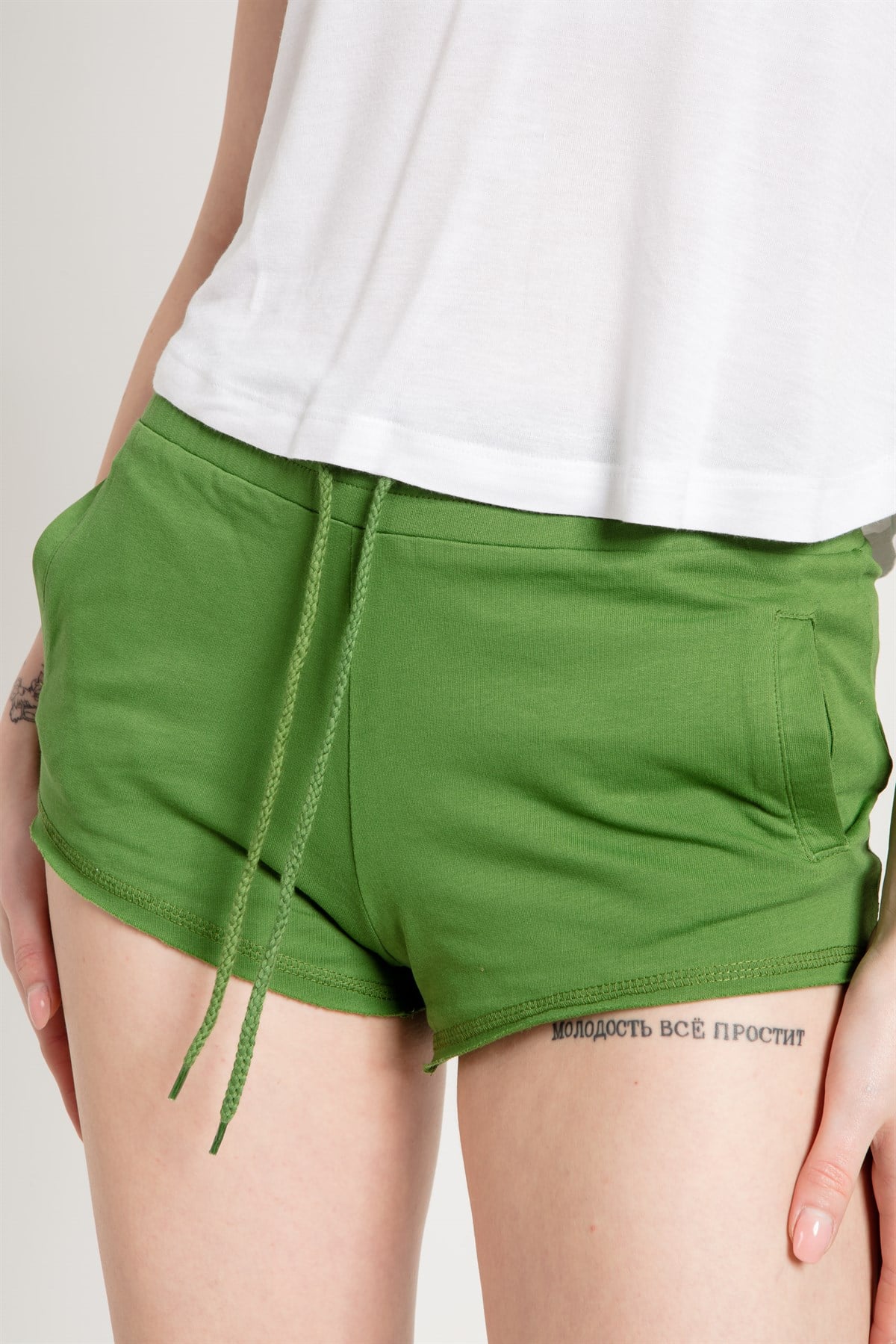 Organic Lightweight Jersey Runner Shorts in Green