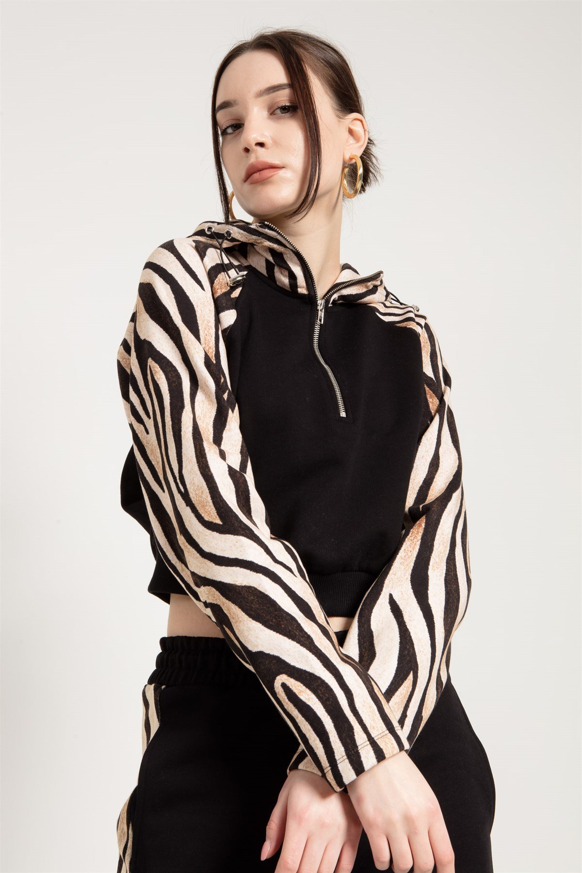 Zebra Print Co-ord in Black