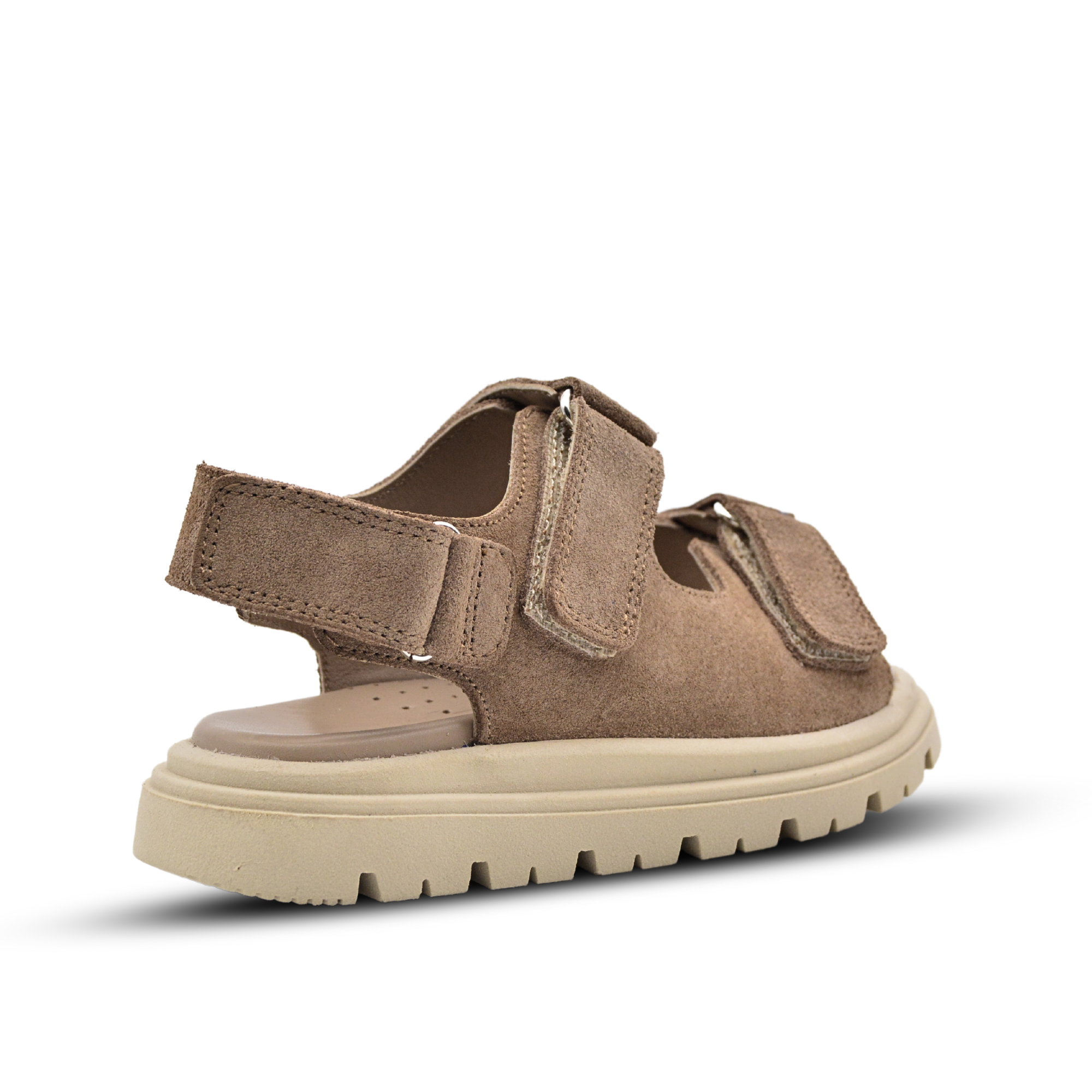 Archie Çift Cırtlı Hakiki Deri Unisex Çocuk Sandalet Kum Rengi