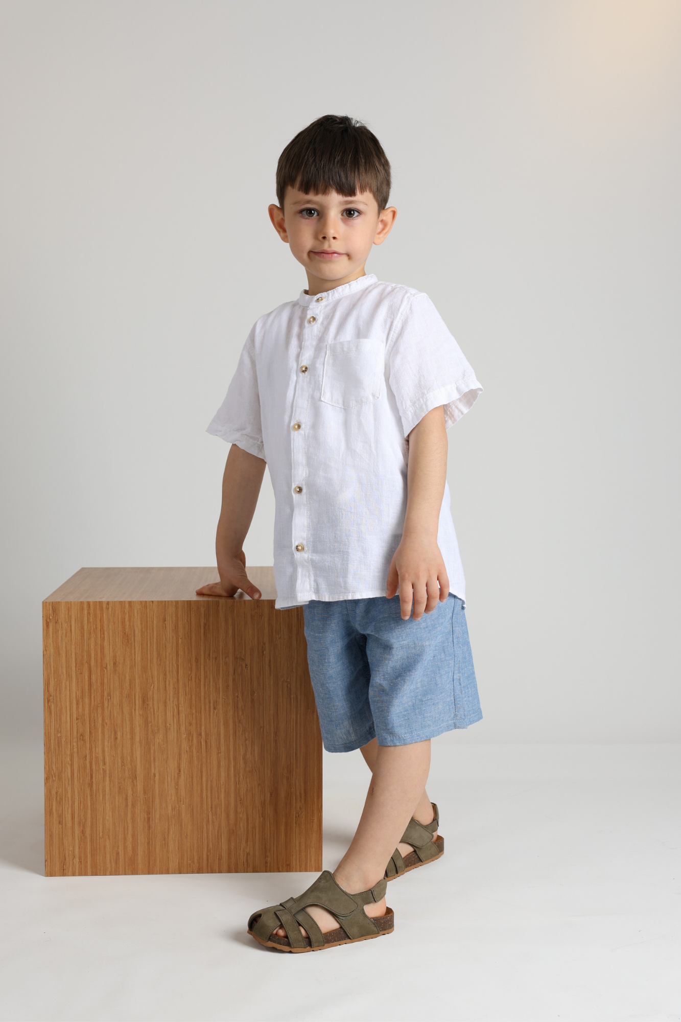 Arezzo Unisex Deri Çocuk Sandalet Haki