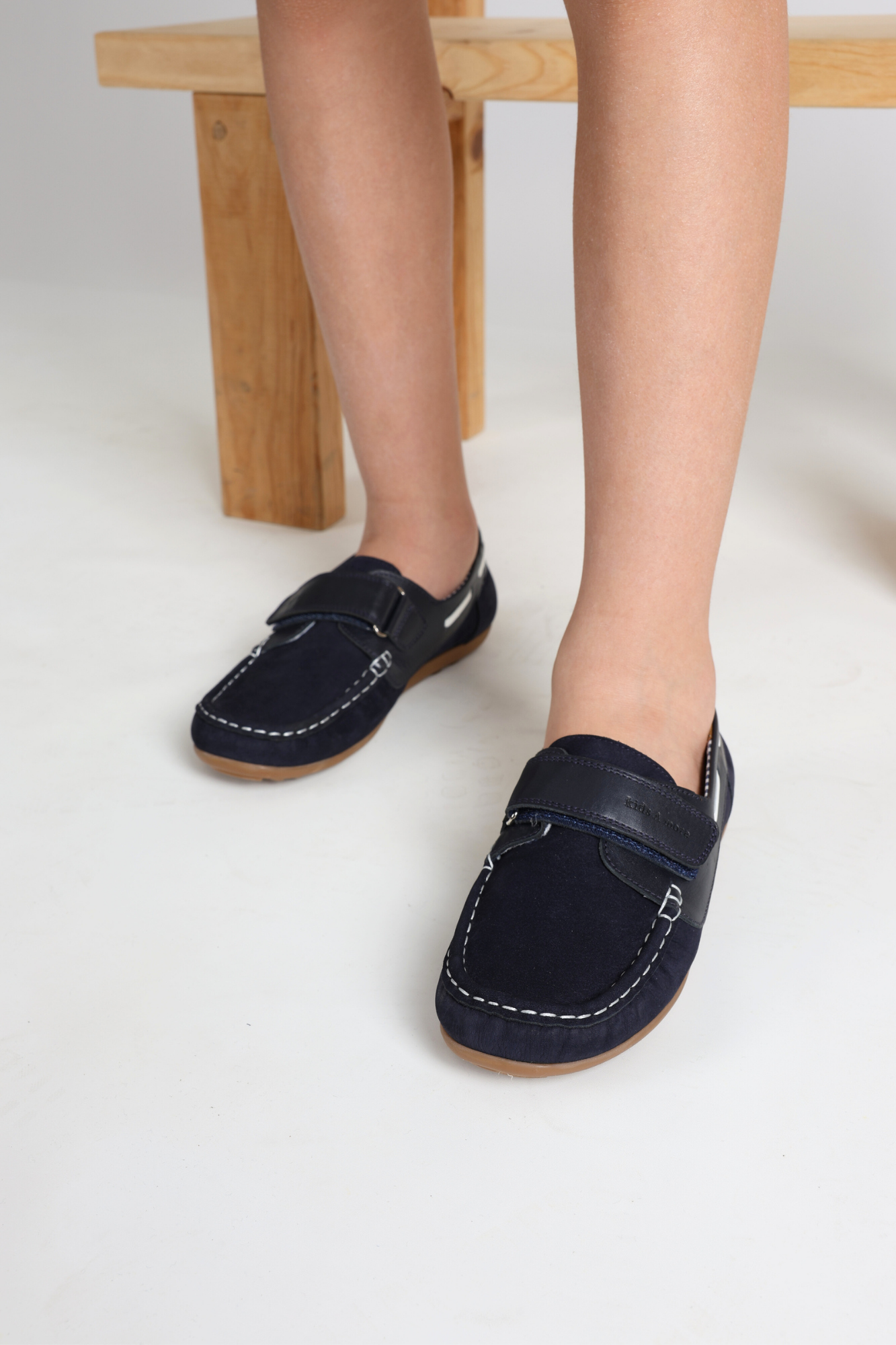 Arlon Tek Cırtlı Deri Erkek Çocuk Loafer Ayakkabı Lacivert