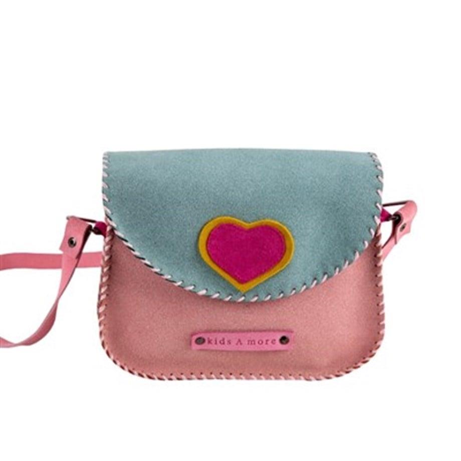 Heart Kalpli Kız Çocuk Postacı Çanta Pembe