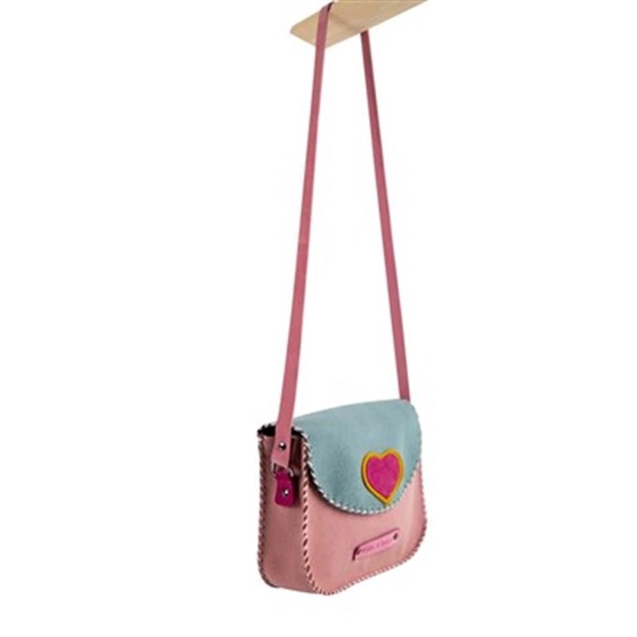 Heart Kalpli Kız Çocuk Postacı Çanta Pembe