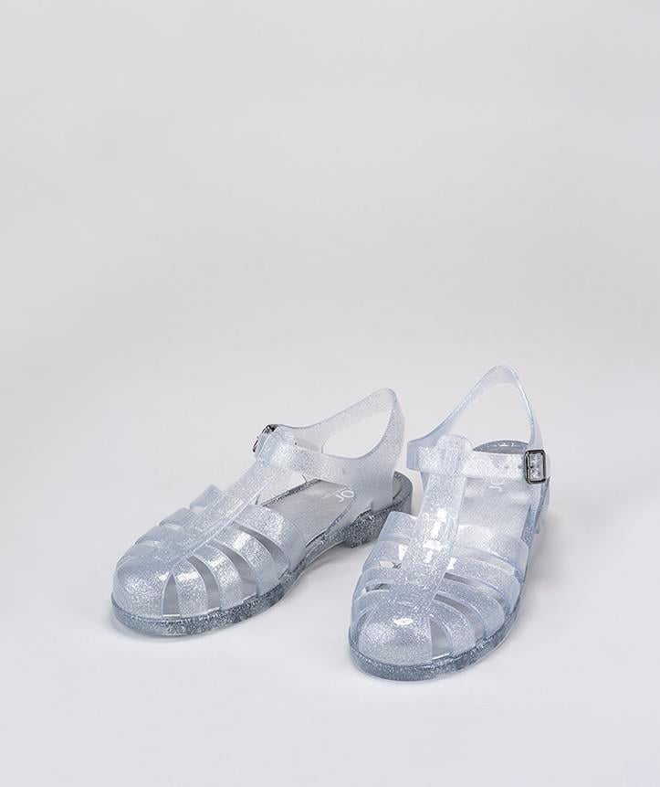 S10262 Biarritz Glitter İgor Marka Kadın Sandalet Simli Transparan