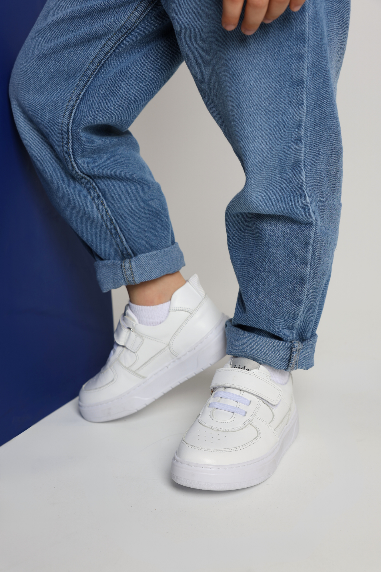 Stones  Tek Cırtlı Deri Unisex Çocuk Ayakkabı Beyaz