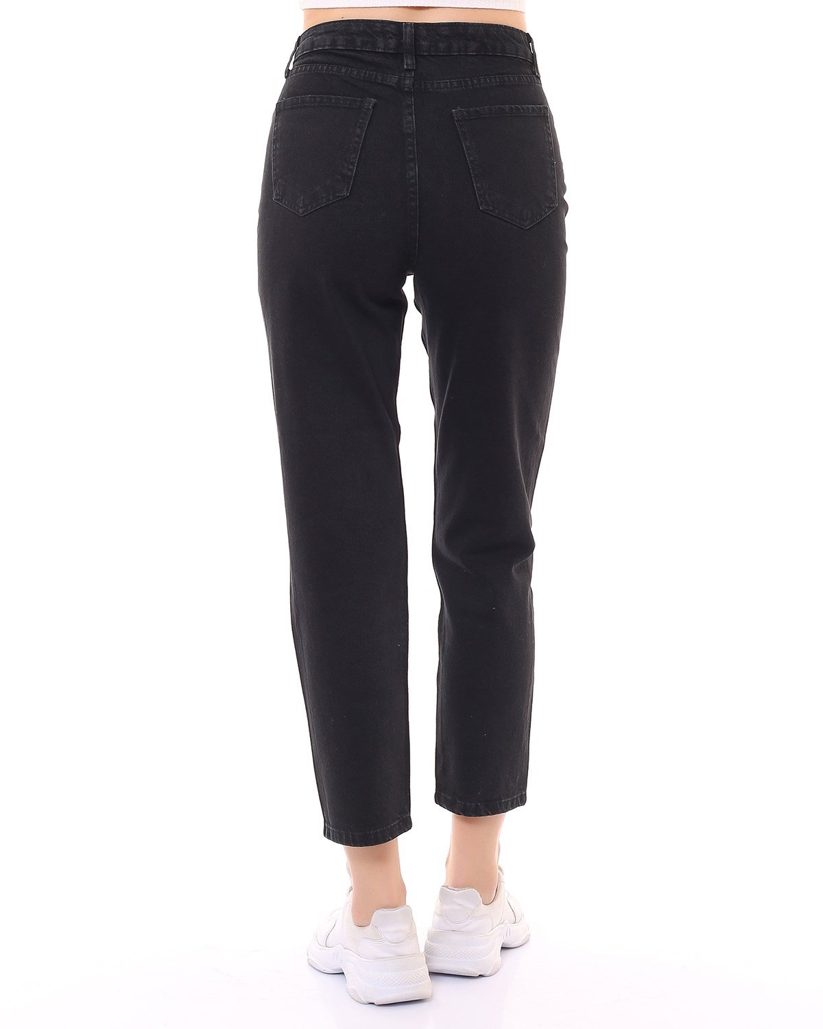 Taşlı ve Baskılı Mickey Mom Jean Pantolon