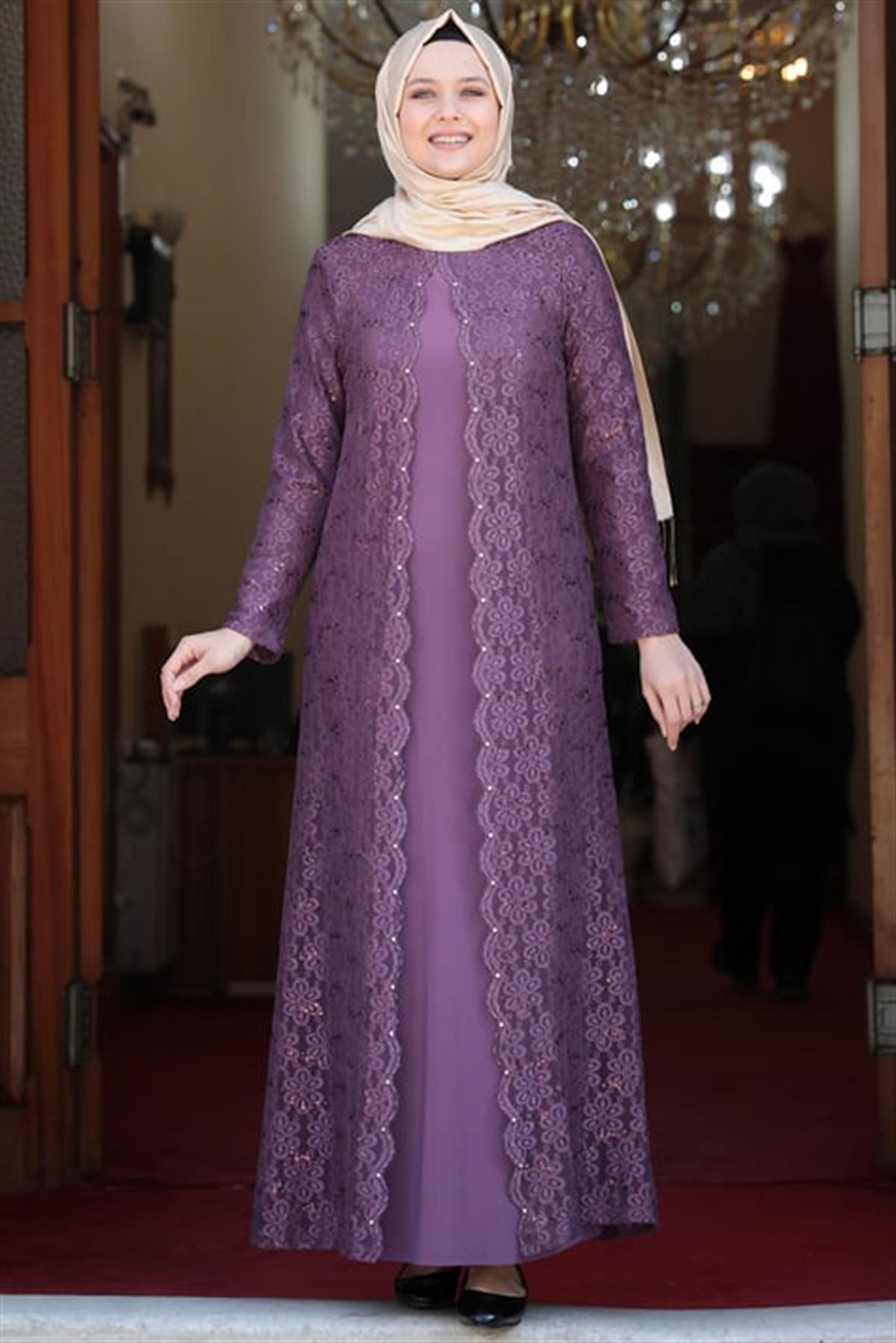  Papatya Abiye Elbise Gül Kurusu