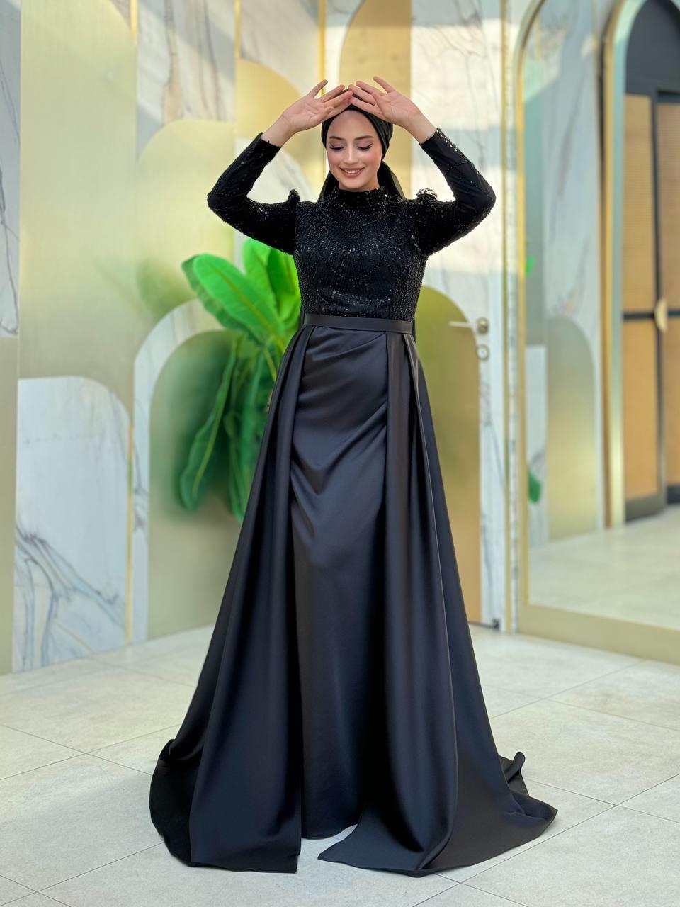  Saten Abiye Siyah