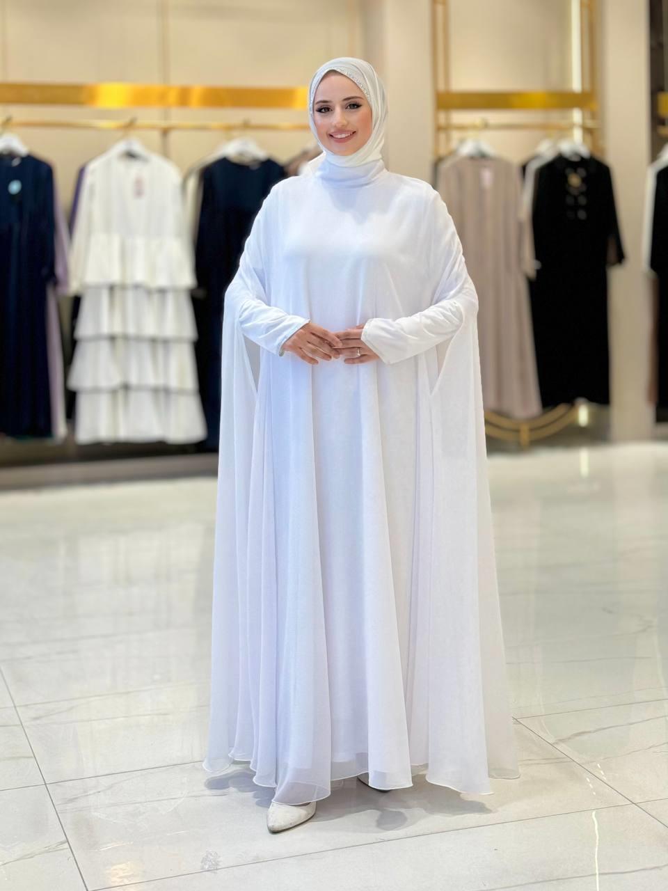 Abaya Elbise Takım Beyaz