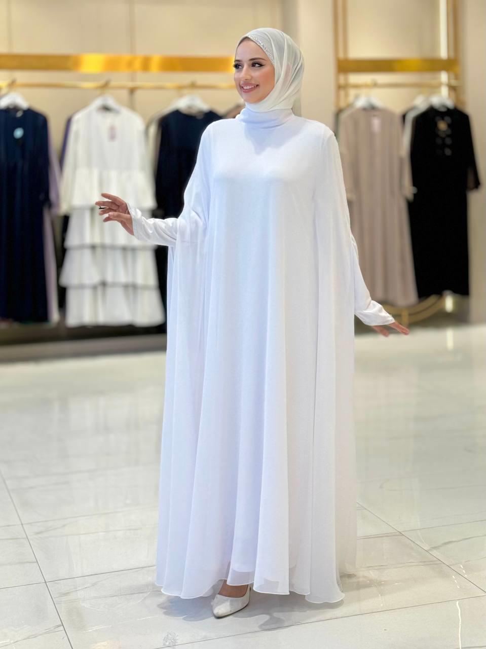 Abaya Elbise Takım Beyaz