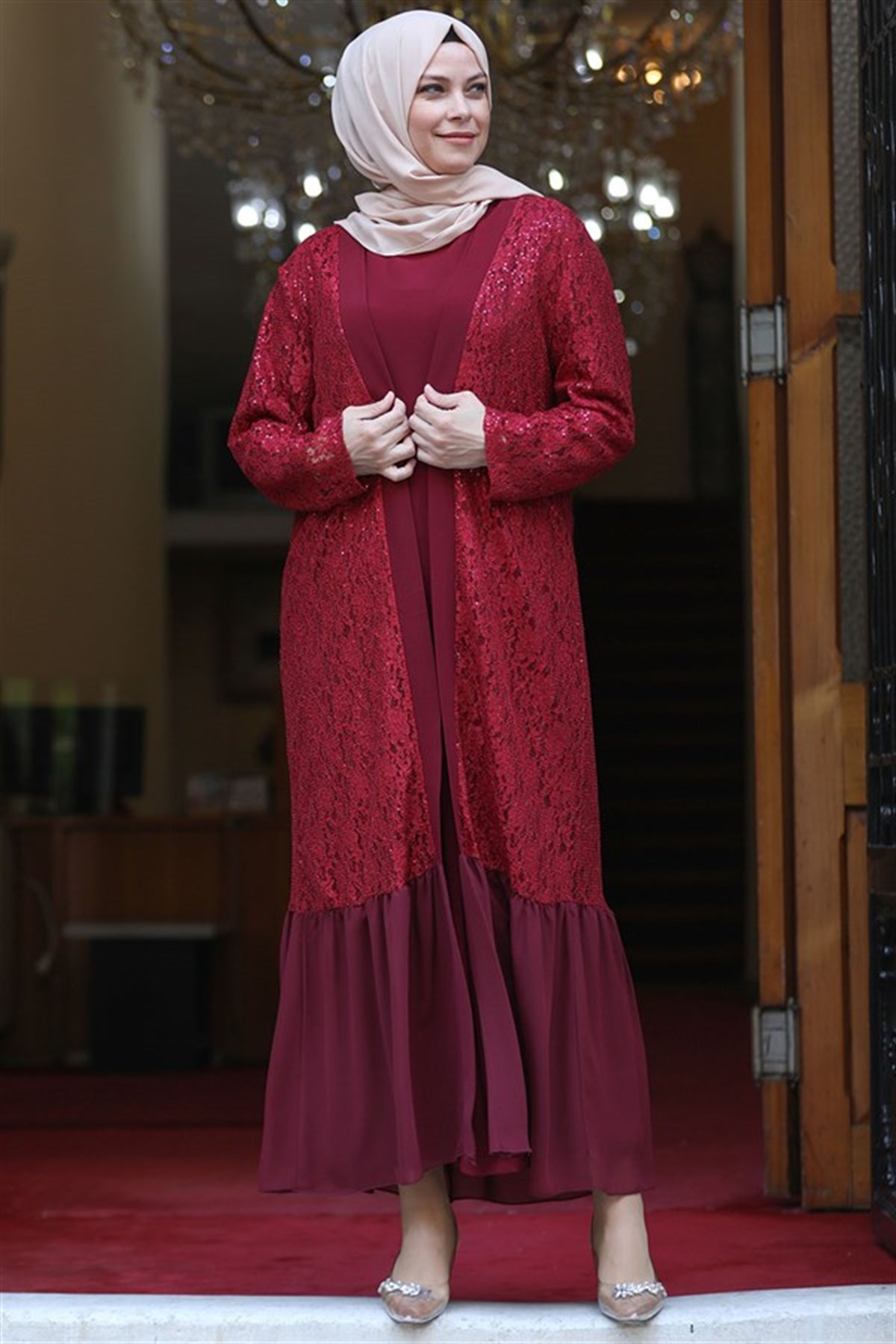 Abiye Elbise Bordo