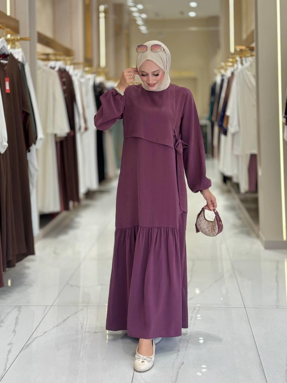 Bağlama Detaylı Elbise Bordo