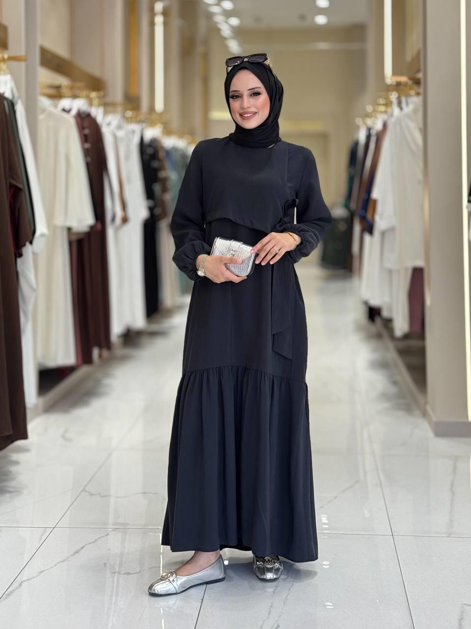 Bağlama Detaylı Elbise Siyah