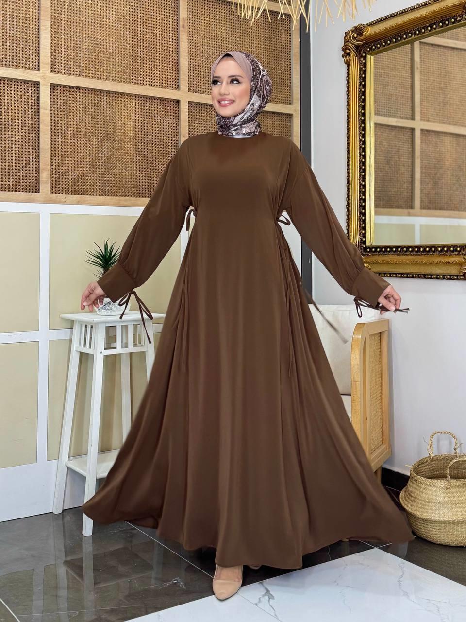 Bağlamalı Elbise Kahverengi