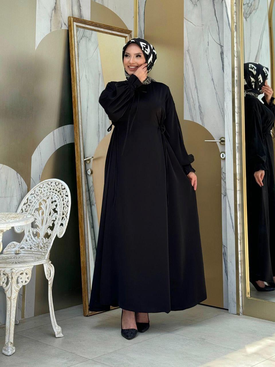 Bağlamalı Elbise Siyah 