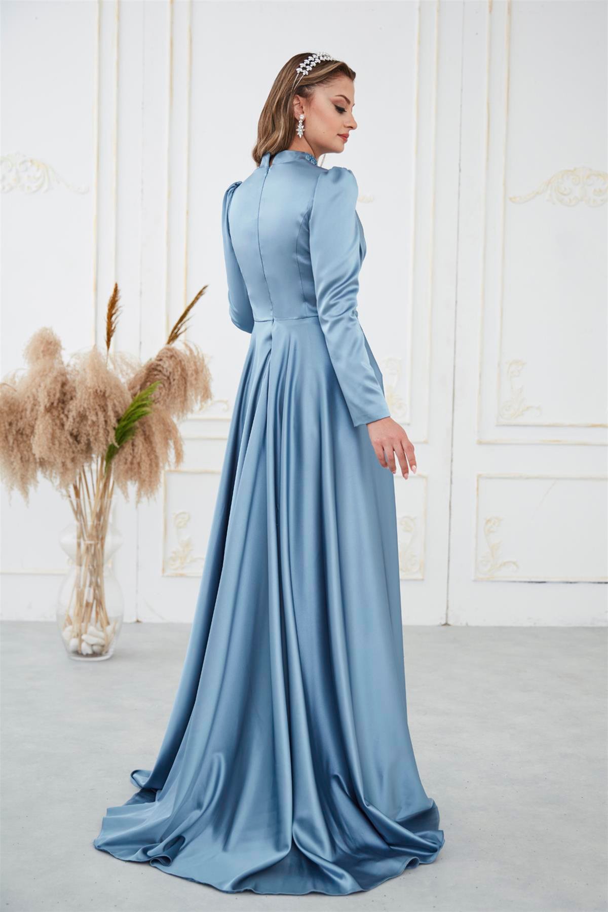 Bella Tesettür Abiye Mavi