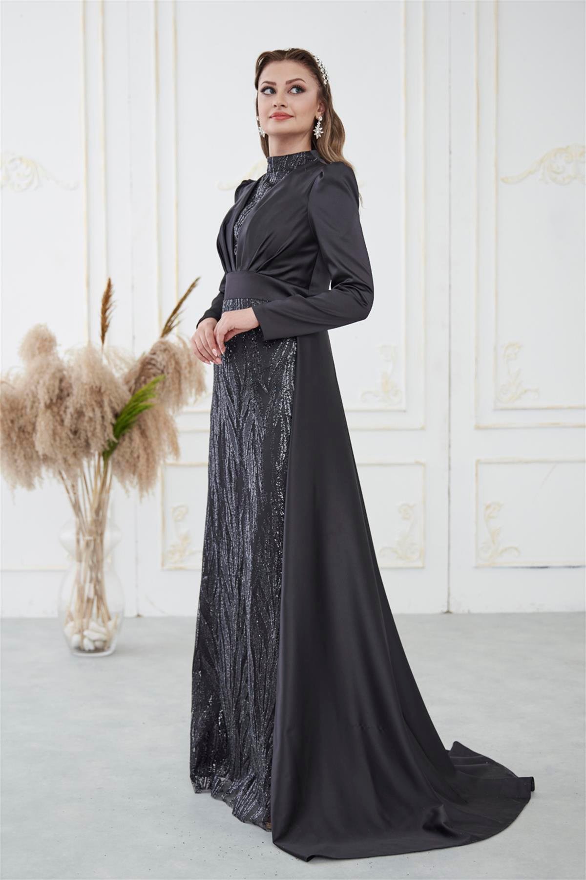 Bella Tesettür Abiye Siyah