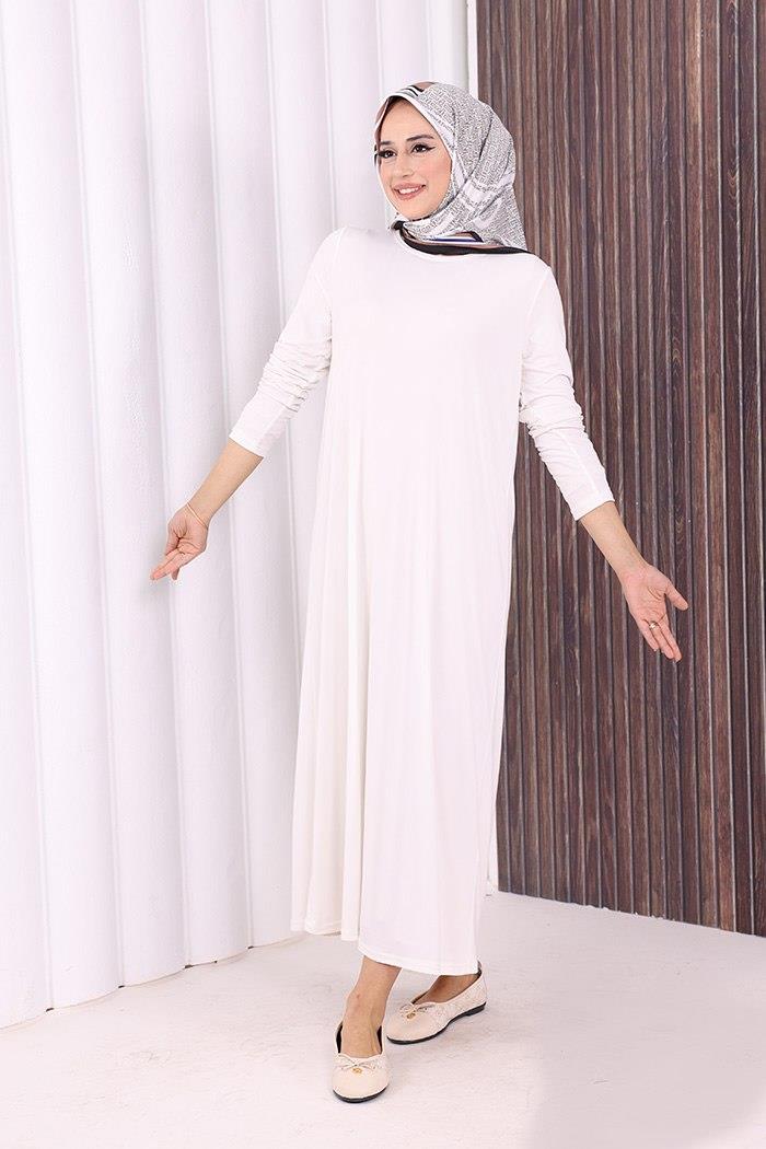 Beyaz Sandy Elbise