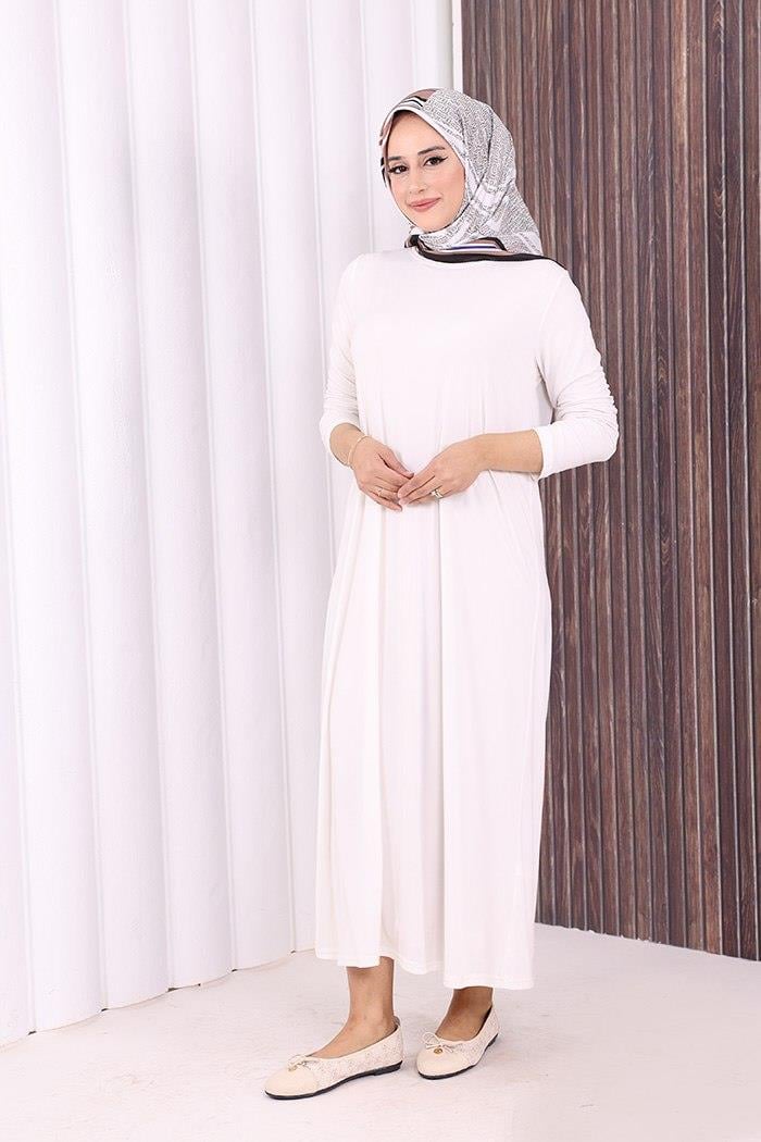 Beyaz Sandy Elbise
