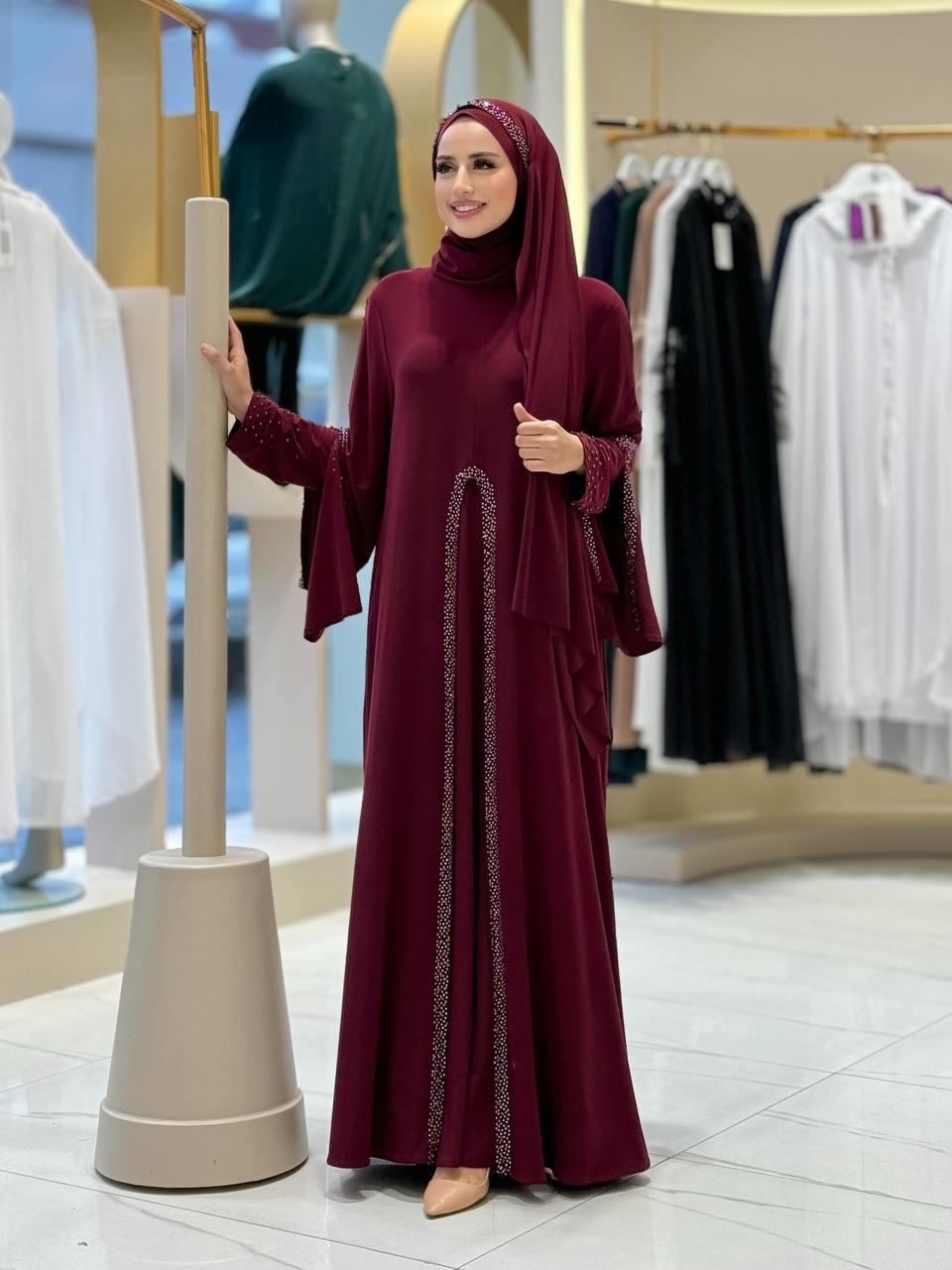 Bordo Pelerin Elbise Şal Üçlü Takım