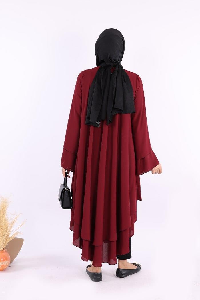 Bordo Şifon Kat Tunik 