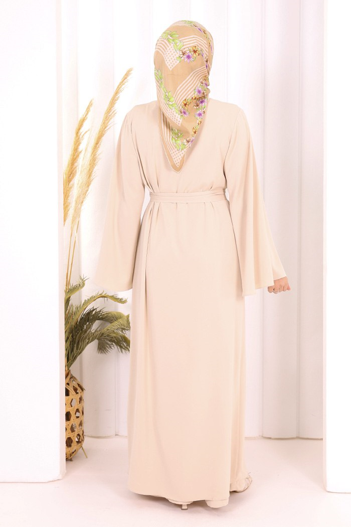 Broş Detaylı Tulum Abaya ve Takım  Taş