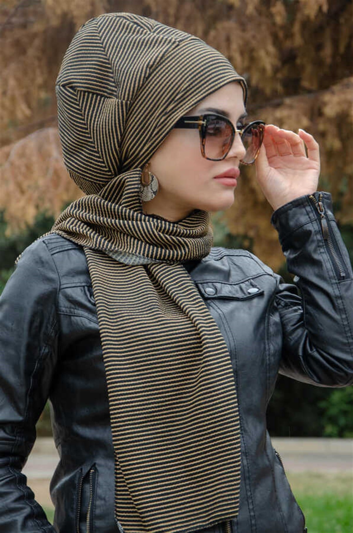 Çizgili Atkılı Bere