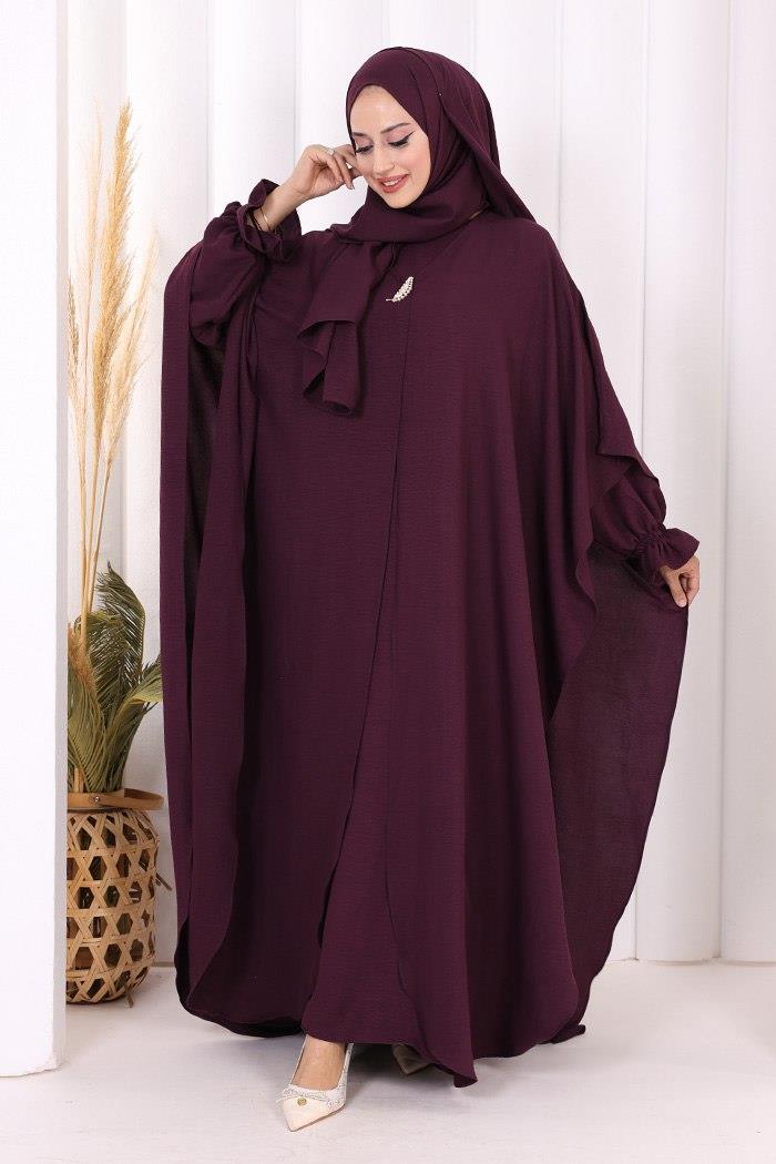 Elbise Panço ve Şal Takım Mürdüm 