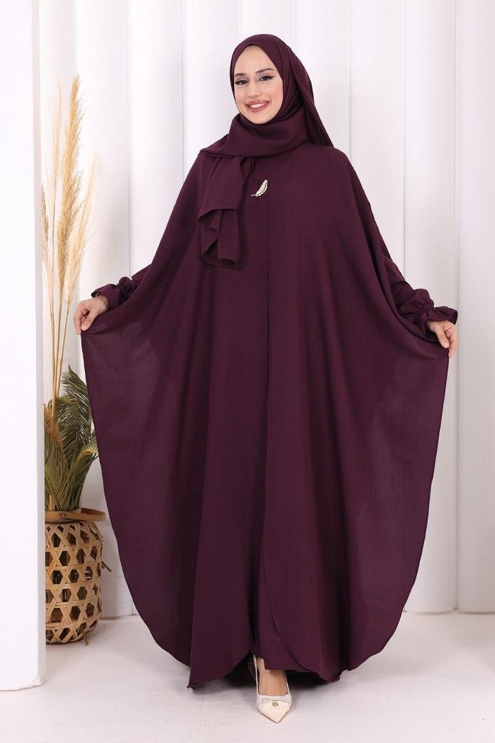 Elbise Panço ve Şal Takım Mürdüm 