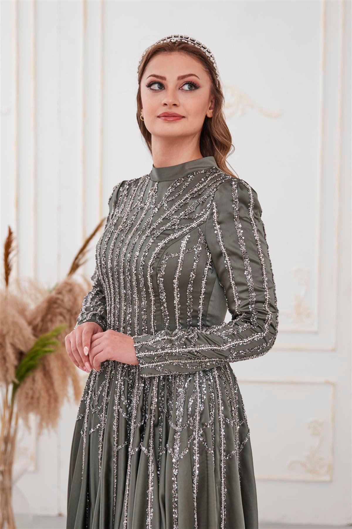 Emma Tesettür Abiye Haki