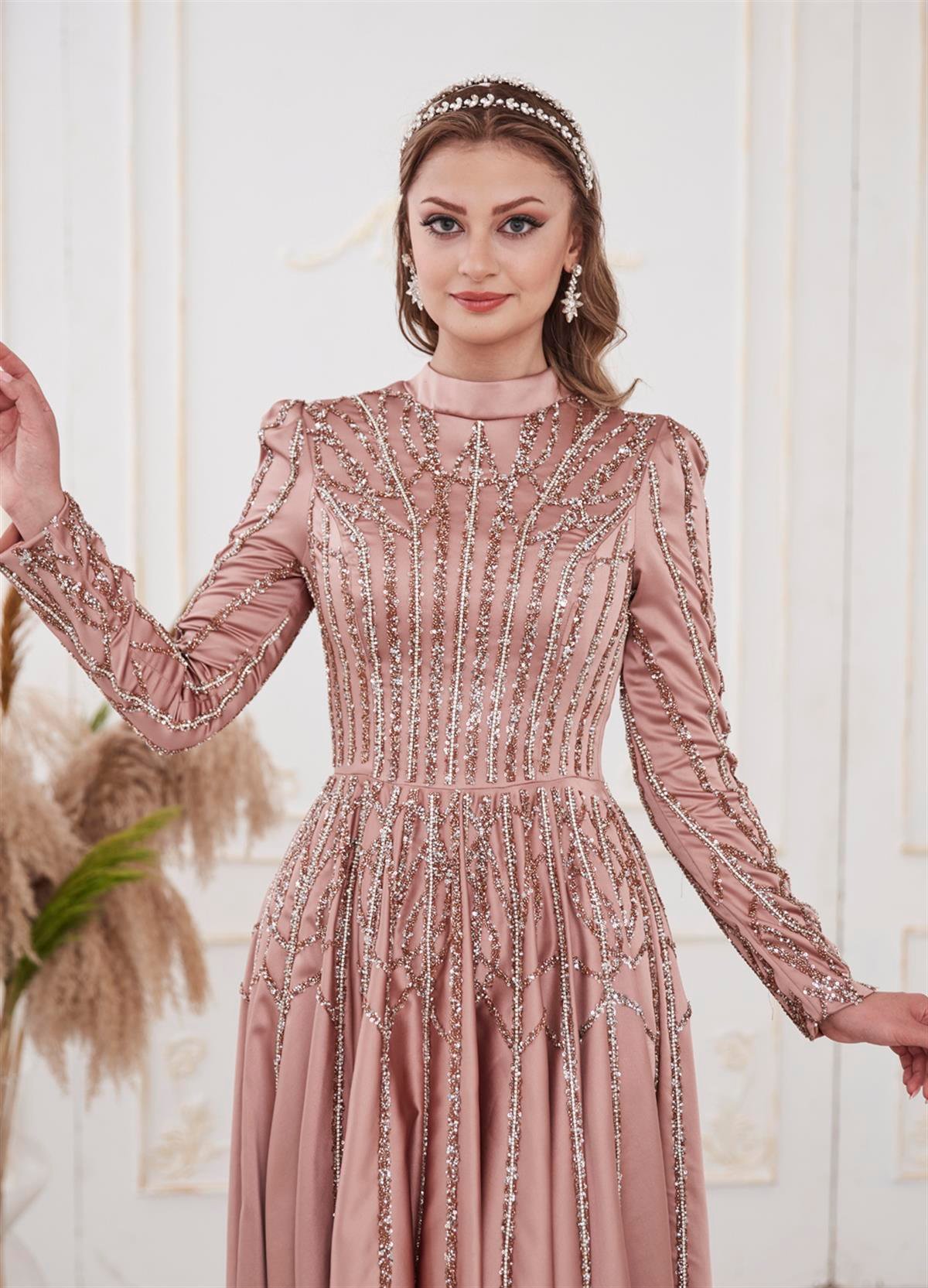 Emma Tesettür Abiye Somon