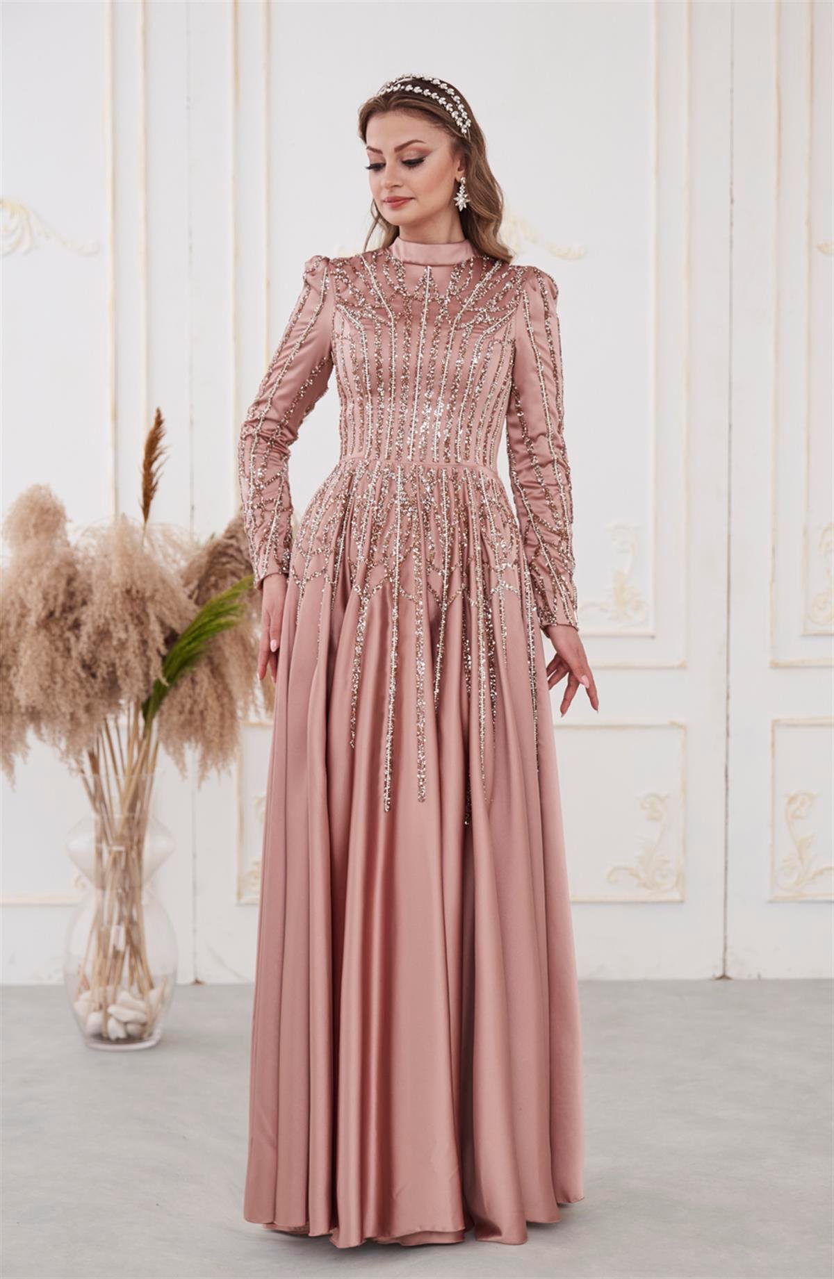 Emma Tesettür Abiye Somon