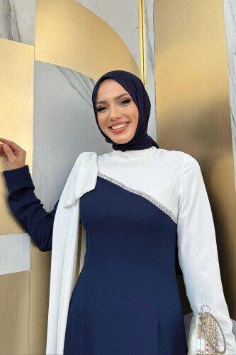 Fiyonk Abiye Elbise Lacivert 