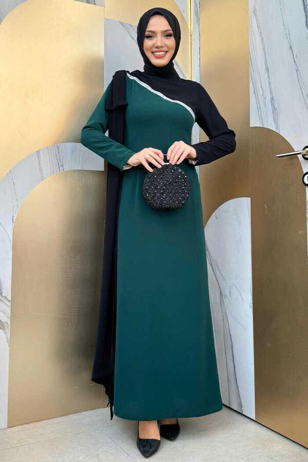 Fiyonk Abiye Elbise Zümrüt 