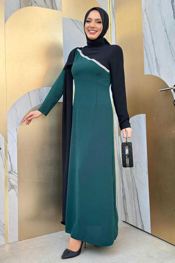 Fiyonk Abiye Elbise Zümrüt 