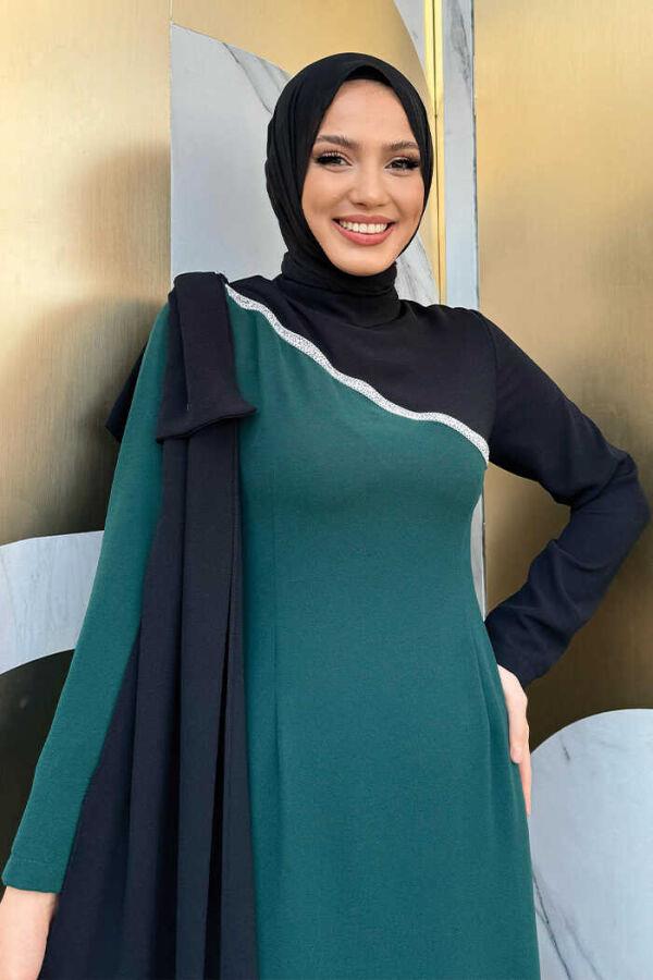 Fiyonk Abiye Elbise Zümrüt 