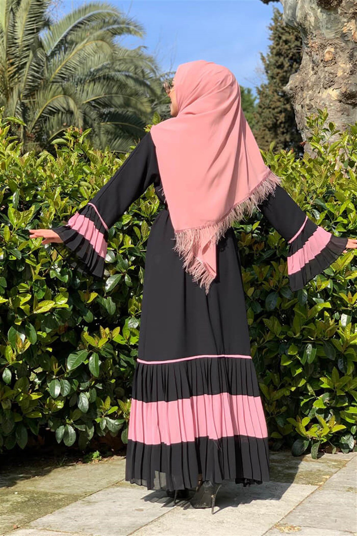 Gül Kurusu Abaya Takım 