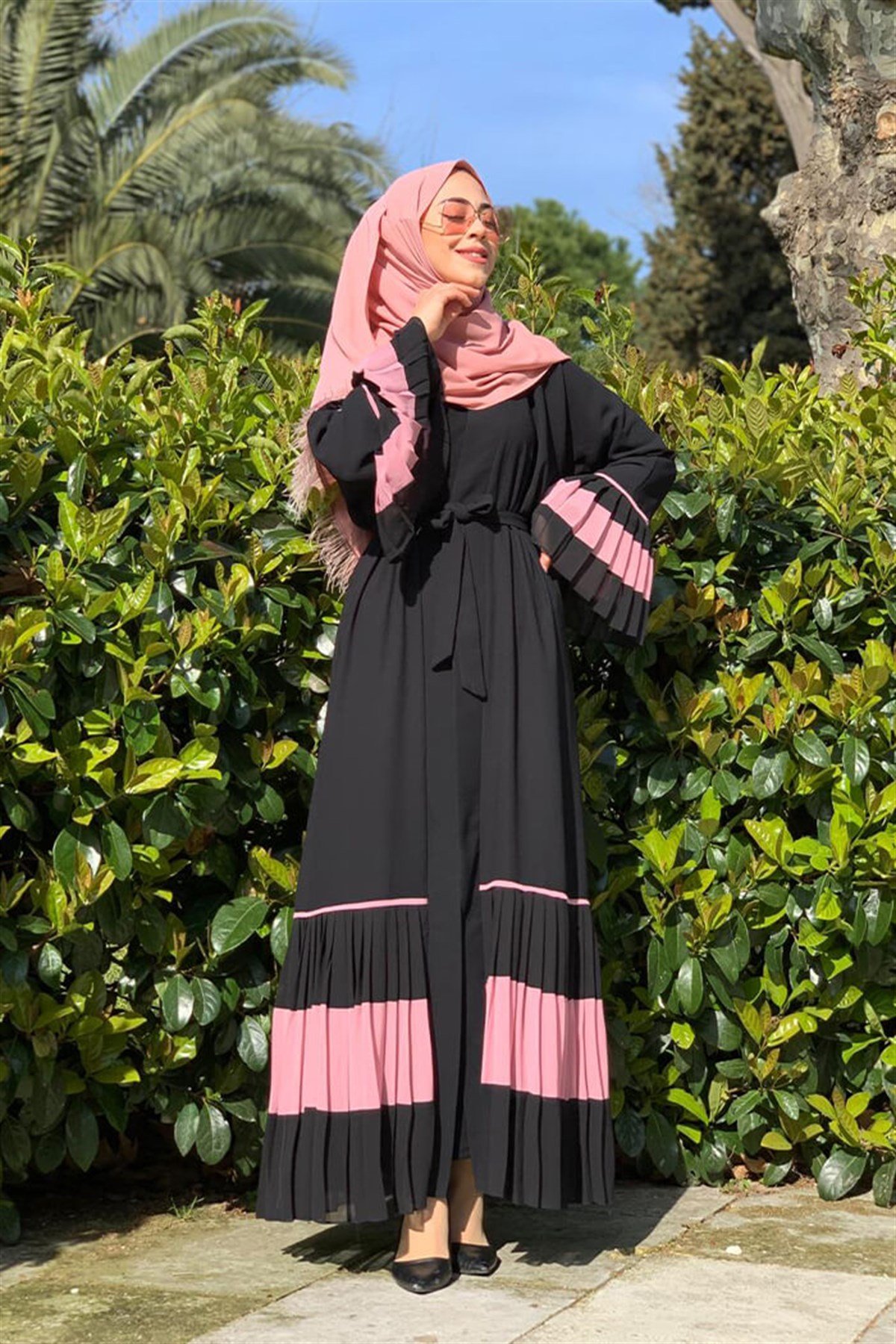 Gül Kurusu Abaya Takım 