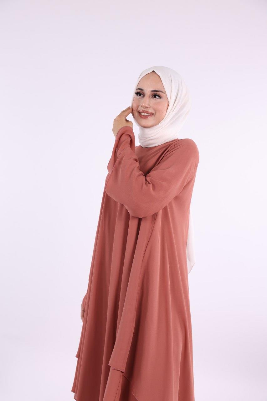 Gül Kurusu Şifon Kat Tunik 