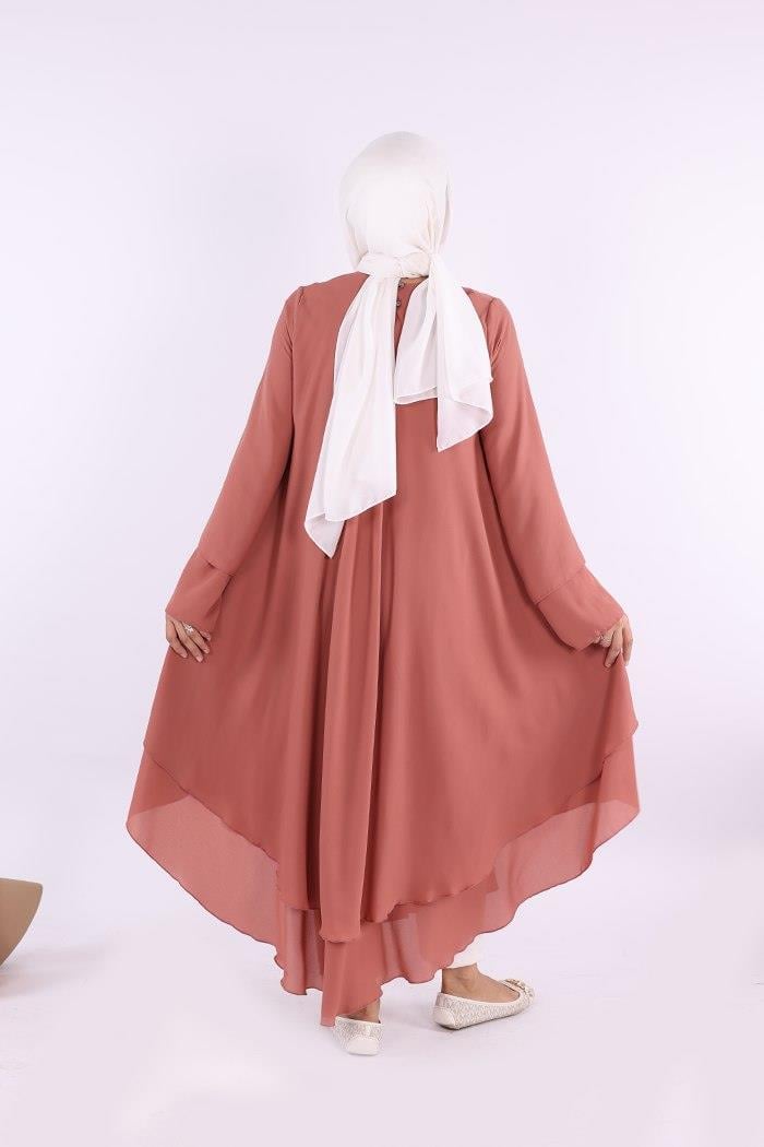 Gül Kurusu Şifon Kat Tunik 