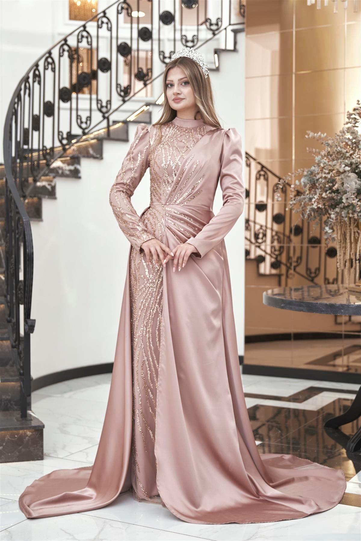 Helen Tesettür Abiye Bakır