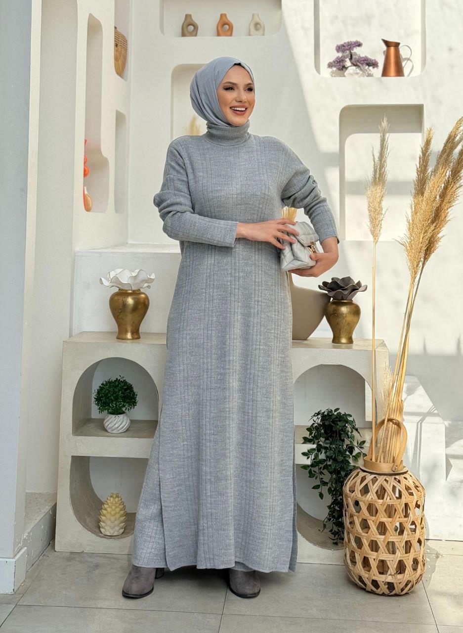 İkili Triko Takım Gri